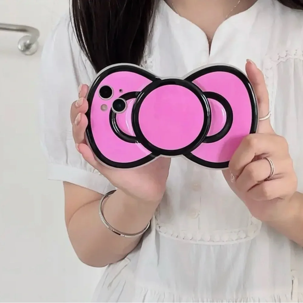 HELLO KITTY 3D Silicone Pink Bowknot Cell Phone Case Cover iPhone 13 ProMax NEW